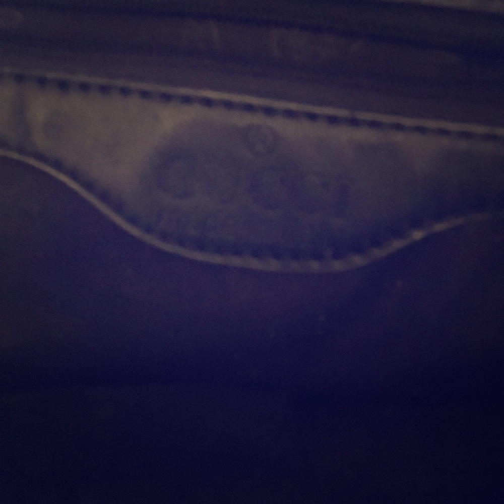 Gucci large black leather tote bag